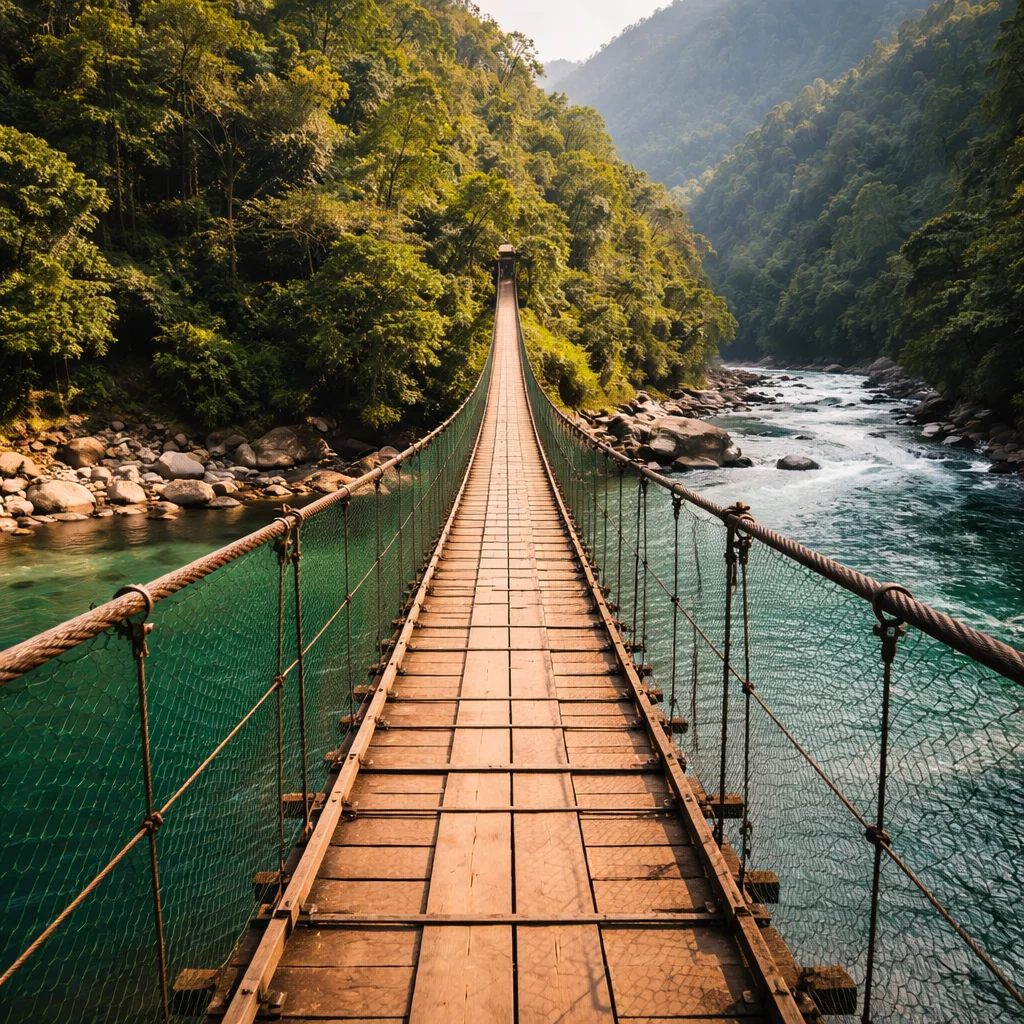 Hanging Bridge over Siyom River